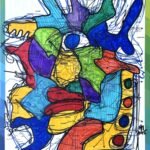 Art on map, pop art, abstract, colors