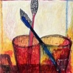 Relationships, 2026, acrylic on silk, 48 X 40 cm, EUR 1130,-
