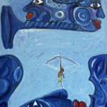 An archer from a different painting, 2025, oil on canvas, 102 X 84 cm, EUR 1850,-